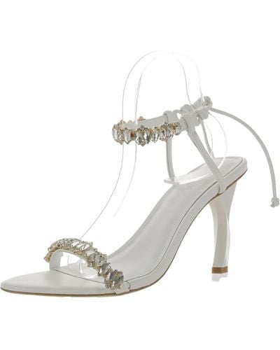Aje. Leather Jeweled Heels - White