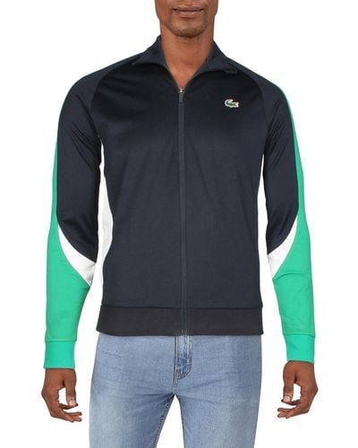 Lacoste Lightweight Colorblock Full Zip Sweater - Blue