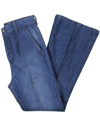 Victoria Beckham Brigitte Straight Leg Pintuck High-waist Jeans - Blue