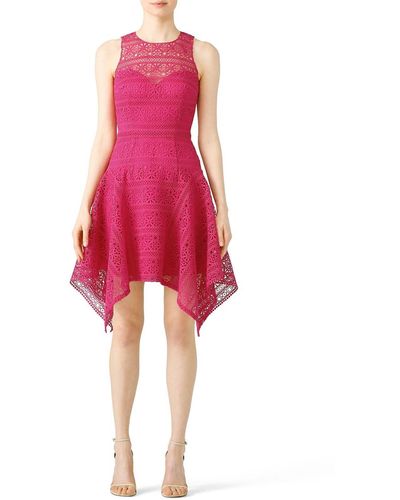 THEIA Lace Dress - Red