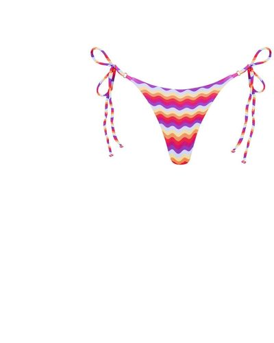 Retro Y Thong Bikini Bottom - Electric Violet Ribbed –Kulani Kinis