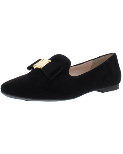 Cole Haan Suede Flat Loafers - Black