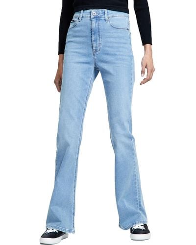 DKNY Boerum Slimming High Rise Flare Jeans - Blue