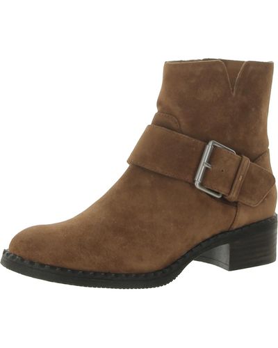 Gentle Souls Best Slit Moto Suede Casual Ankle Boots - Brown