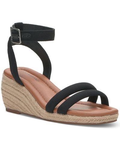 Lucky Brand Lknasli Ankle Strap Warm Wedge Sandals - Metallic