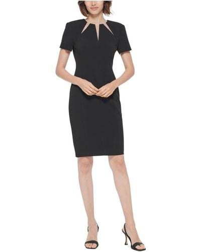 Calvin Klein Cutout Knee Sheath Dress - Black