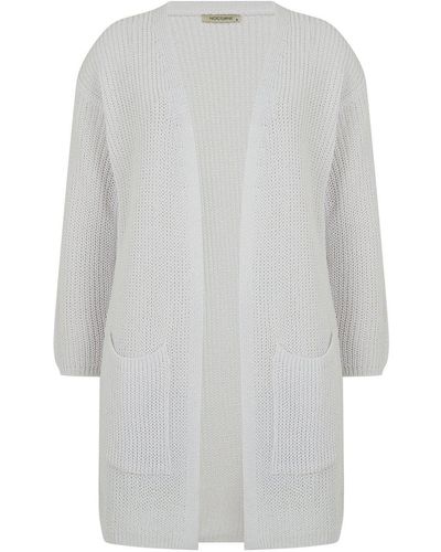 Nocturne Ribbed Knit Cardigan - White
