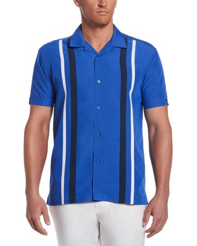 Cubavera Short Sleeve Woven Button-down Shirt - Blue