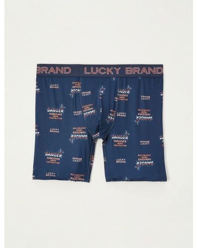 Lucky Brand Holiday Printed Boxer Gift - Blue