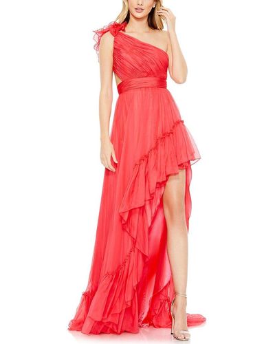 Mac Duggal Asymmetrical High-low Gown - Red