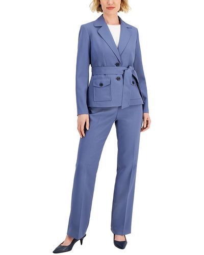 Le Suit Textured 2pc Pant Suit - Blue