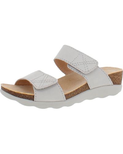 Dansko Maddy Leather Cork Slide Sandals - White
