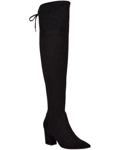 Marc Fisher Reda Faux Suede Cold Weather Over-the-knee Boots - Black