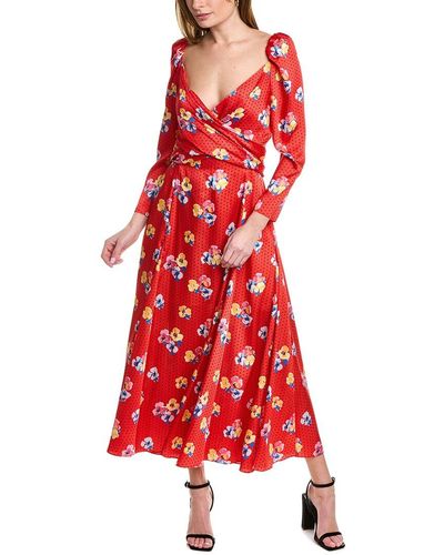 Carolina Herrera Criss Cross Maxi Dress - Red