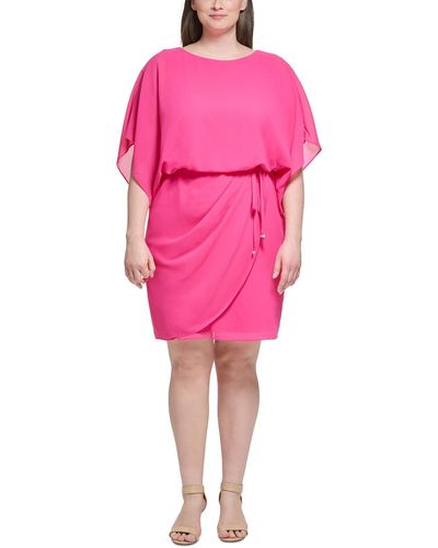 Jessica Howard Plus Office Short Wear To Work Dress - Pink