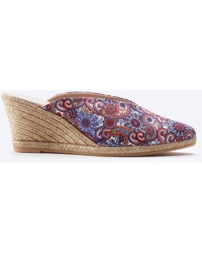 VISCATA Truja Limited Edition Canvas Espadrille Mule Wedges - Pink