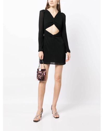 LoveShackFancy Nanita Twisted Cutout Knit Mini Dress - Black