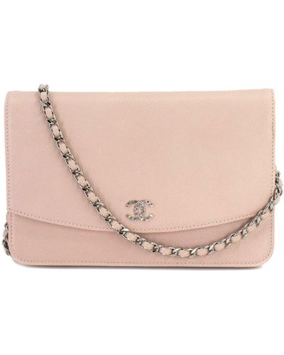 Chanel Wallet On Chain Leather Wallet (pre-owned) - Pink