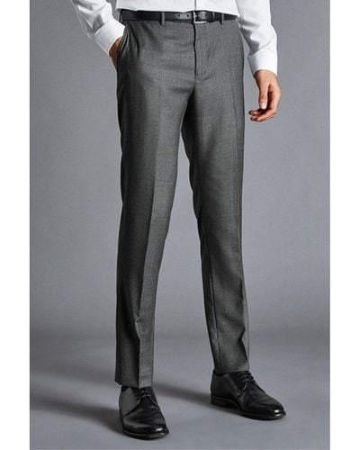 Charles Tyrwhitt Italian Suit Slim Fit Wool Trouser - Gray