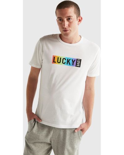 Lucky Brand Pride Lucky Logo Gender Neutral Tee - White