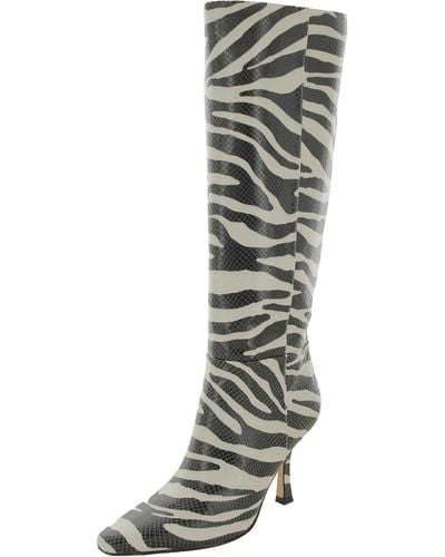 Marc Fisher Vedant Faux Leather Pumps Knee-high Boots - Gray