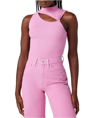 Hudson Jeans Ribbed Cotton Tank Top - Pink