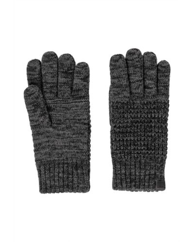 Bickley + Mitchell Waffle Knit Gloves W/ Fleece Lining - Black