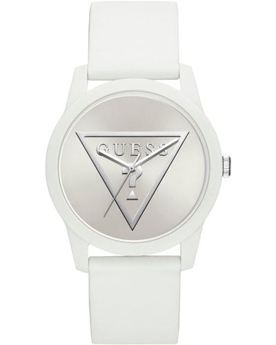 Guess Factory Logo Silicone Analog Watch - White