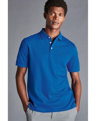 Charles Tyrwhitt Solid Tyrwhitt Pique Polo Shirt - Blue