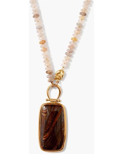 Chan Luu Leon Pendent Necklace In African Opal - Metallic