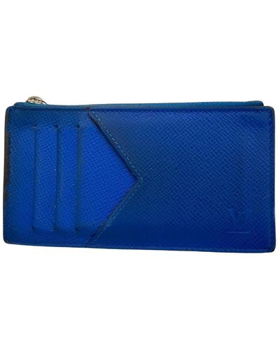 Louis Vuitton Porte-monnaie Et Porte- Carte Leather Wallet (pre-owned) - Blue