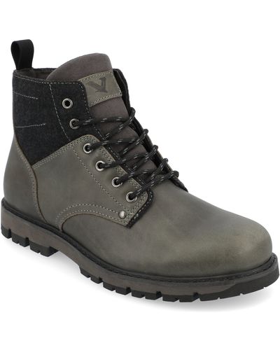 Territory Redline Water Resistant Plain Toe Lace-up Boot - Black