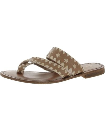 Free People Bella Caia Leather Thong Slide Sandals - Multicolor