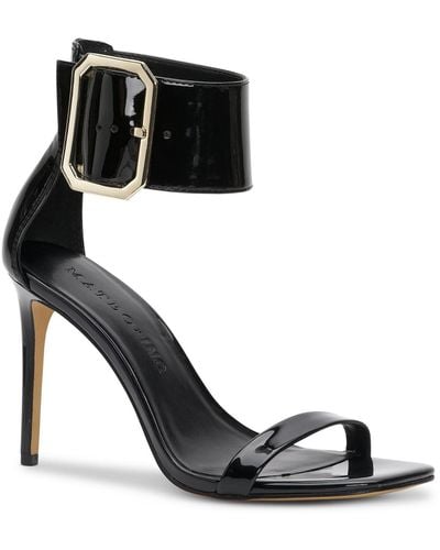 INC Melodie Ankle Strap Open Toe Heels - Black