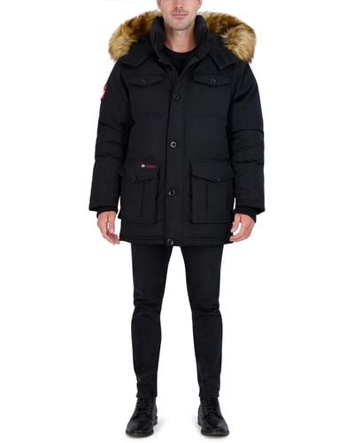 canada weather gear Faux Fur Heavyweight Parka Coat - Black