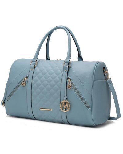 MKF Collection by Mia K Allegra Vegan Leather Duffle - Blue