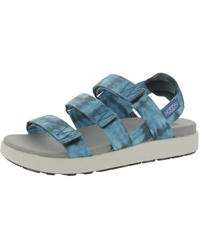 Keen Elle Strappy Adjustable Cushioned Footbed Slingback Sandals - Blue