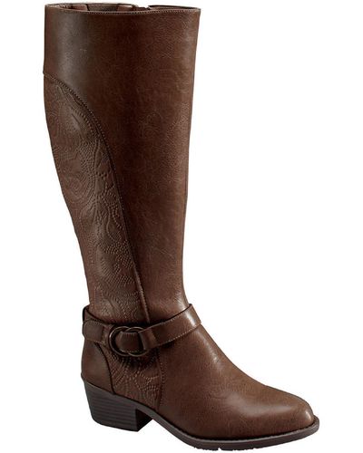 Easy Street Luella Faux Leather Tall Knee-high Boots - Brown