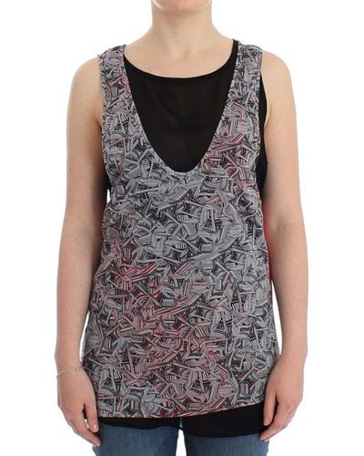 CoSTUME NATIONAL Black Sleeveless Top - Gray