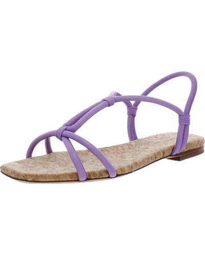 Vince Hazen Leather Flats T-strap Sandals - Pink