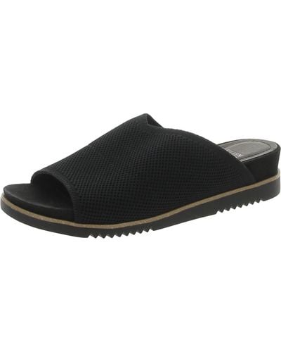 Eileen Fisher Open Toe Slip On Wedge Sandals - Black