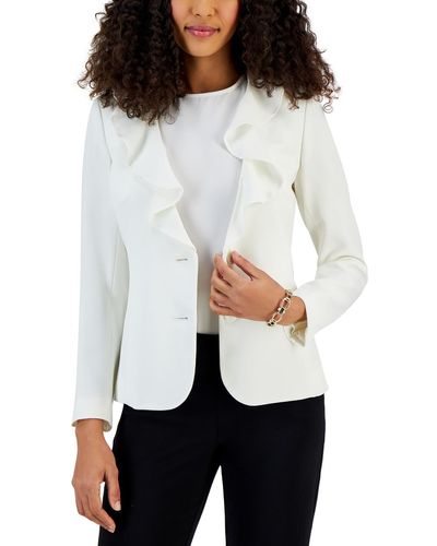 Kasper Petites Office Suit Seperate Two-button Blazer - White