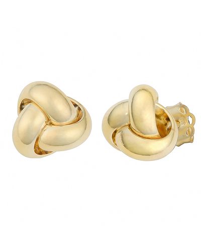 Fremada 14k Yellow Gold Polished Love Knot Earrings - Metallic