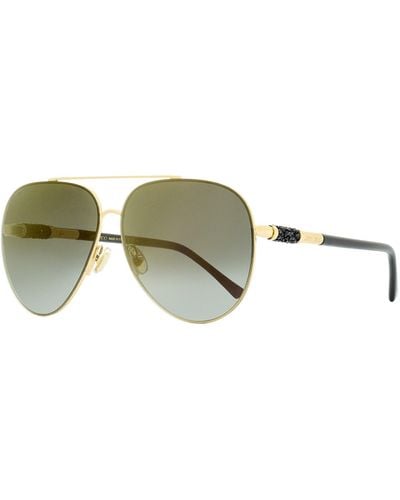 Jimmy Choo Aviator Sunglasses Gray/s Gold/black 63mm - Green