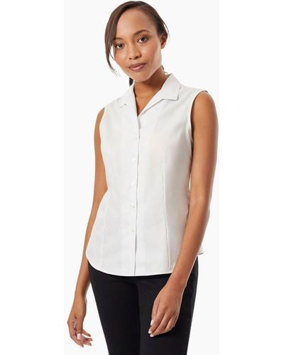 Jones New York Easy-care Sleeveless Button-up Shirt - White