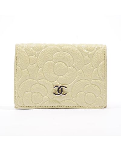 Chanel Camelia Wallet Caviar Leather - Natural