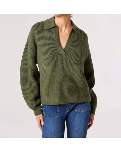 Apricot Oversized Ribbed Sweater - Green