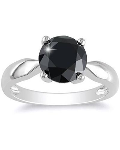 Pompeii3 2 1/2ct Black Diamond Solitaire Engagement Ring