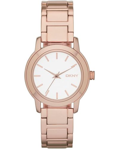 DKNY Tompkins Quartz Metal Three-hand Dress Watch - Pink