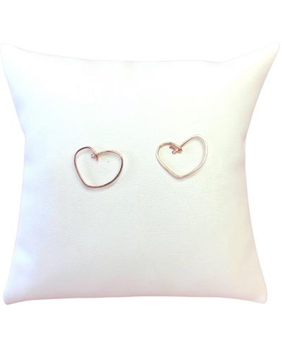 A Blonde and Her Bag Stud Hearts In Rose Gold - White